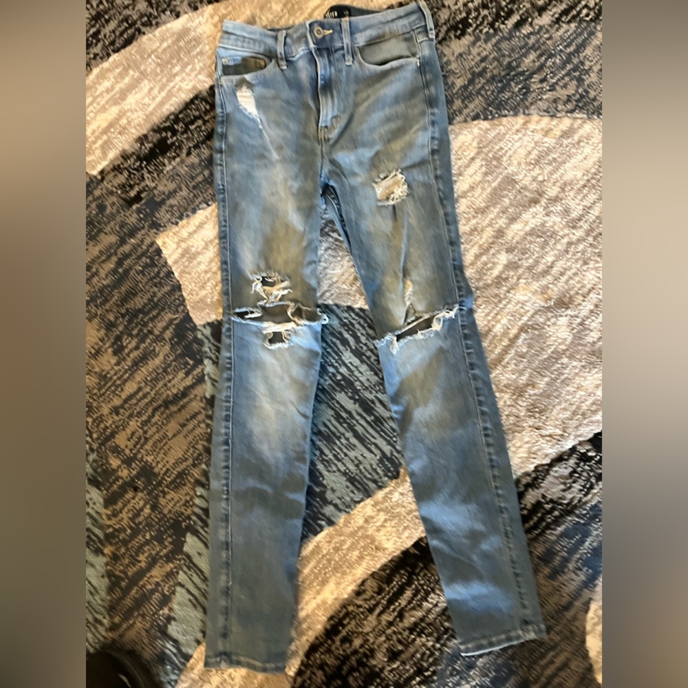Distressed Blue Jeans